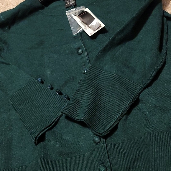 Grace Elements Hunter Green 3/4 Sleeve Cardigan Sweater - Picture 4 of 4